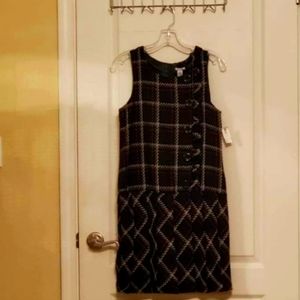 Hartstrings red white black plaid dress for girls